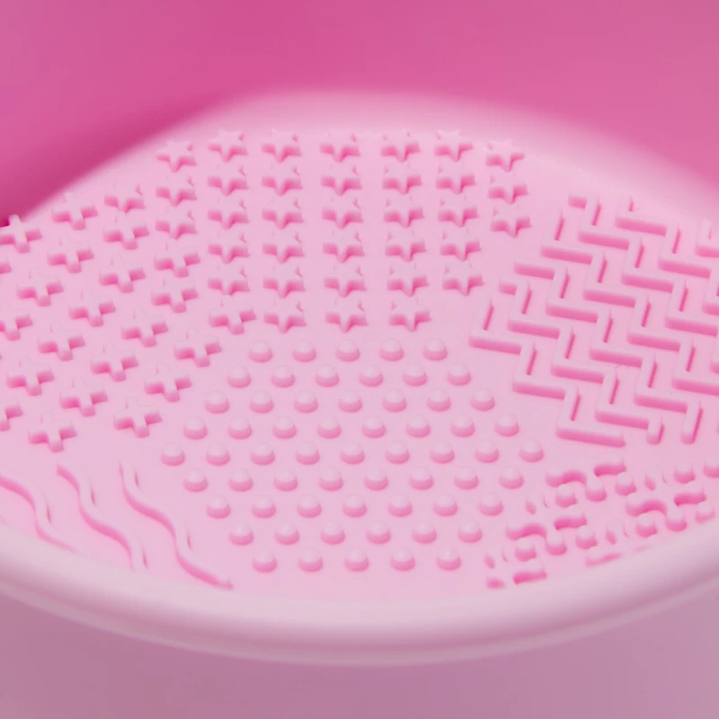 Pink Makeup Brush Cleaner Bowl Set