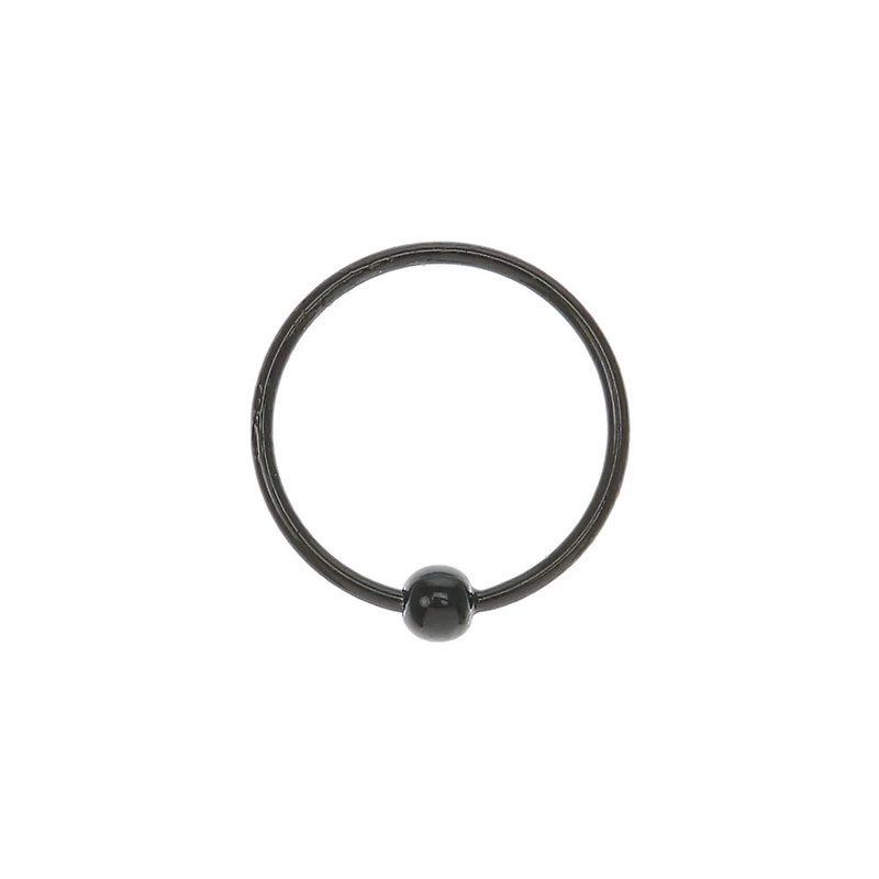 22G Black Sterling Silver Beaded Nose Ring