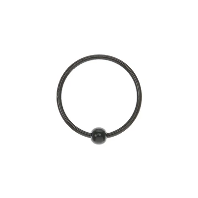 22G Black Sterling Silver Beaded Nose Ring