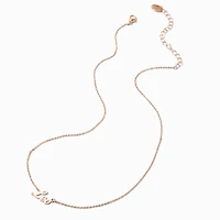 Gold-tone Script Zodiac Pendant Necklace - Leo