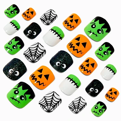 Halloween Icons Square Press On Faux Nail Set - 24 Pack