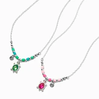 Best Friends Crystal Turtle Pendant Necklaces - 2 Pack