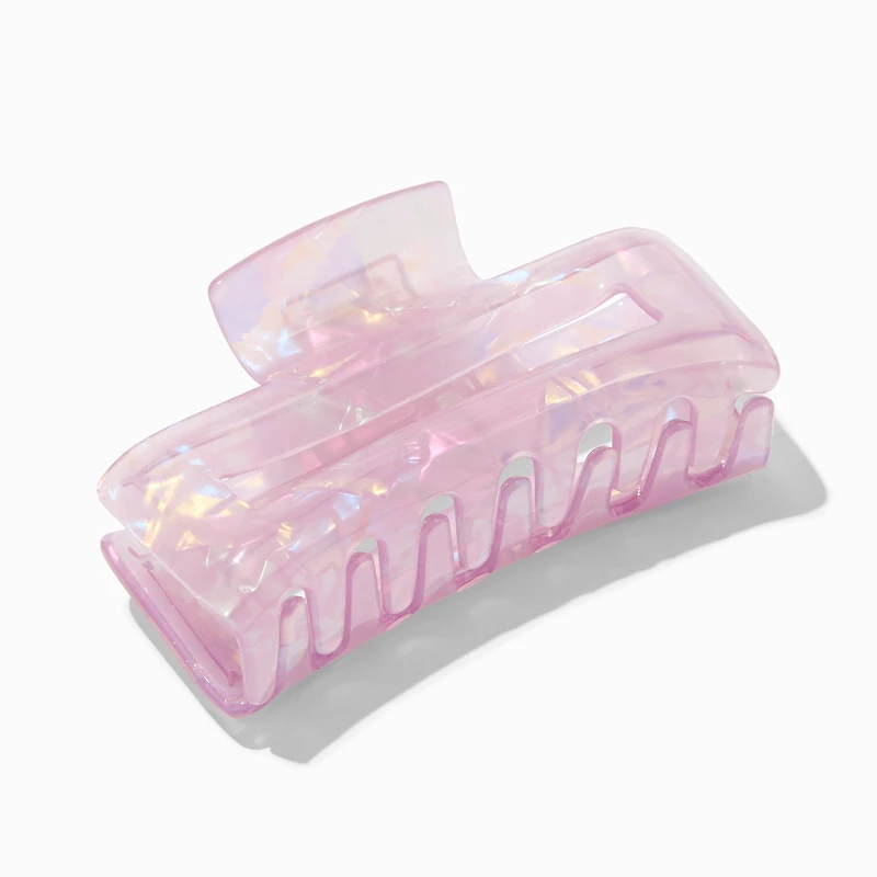 Iridescent Pink Rectangular Hair Claw