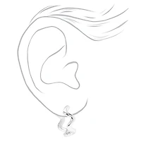 Silver-tone Squiggle Zig Zag 20MM Hoop Earrings