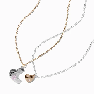 Best Friends Mom & Daughter Hearts Pendant Necklaces - 2 Pack