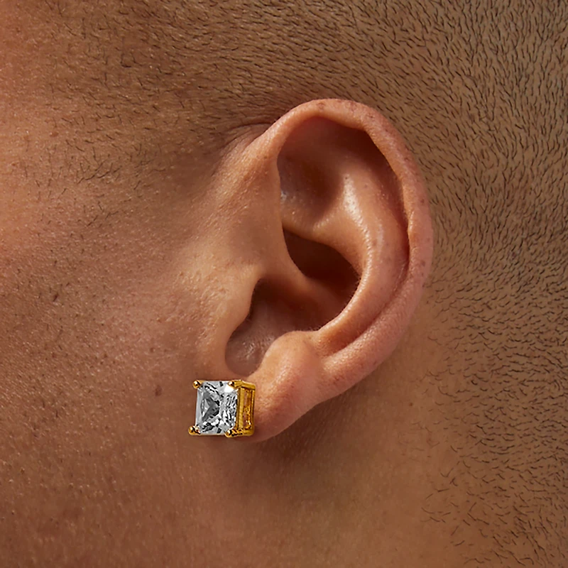 C LUXE by Claire's 18kt Gold Plated Cubic Zirconia 8mm Square Stud Earrings