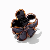 Black Tortoiseshell Lined Flower Hair Claw 