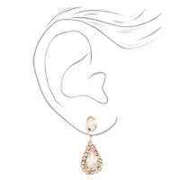 Rose Gold Crystal Teardrop V-Neck Jewelry Set - 2 Pack