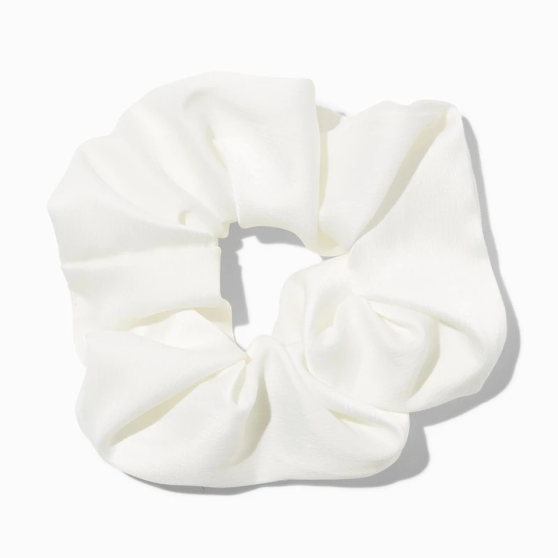 White Satin Hair Scrunchie