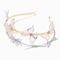 Gold Organza Butterfly Metal Headband