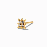 22G Gold-tone Sterling Silver Crystal Star Nose Ring