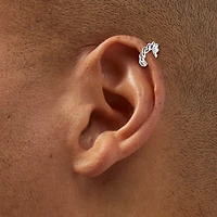 Silver-tone Twisted Stackable Ear Cuff 