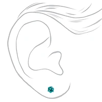 Crystal Rainbow 4mm Stud Earrings - 9 Pack