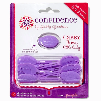 Confidence™ by Gabby Goodwin Gabby Bows Purple Little Lady Double-Faced Double Snap Hair Clips - 10 Pack