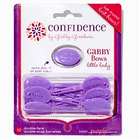 Confidence™ by Gabby Goodwin Gabby Bows Purple Little Lady Double-Faced Double Snap Hair Clips - 10 Pack