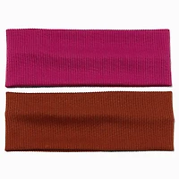 Berry & Brown Ribbed Headwraps - 2 Pack