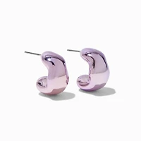 Purple Chunky Bean 1" Drop Earrings