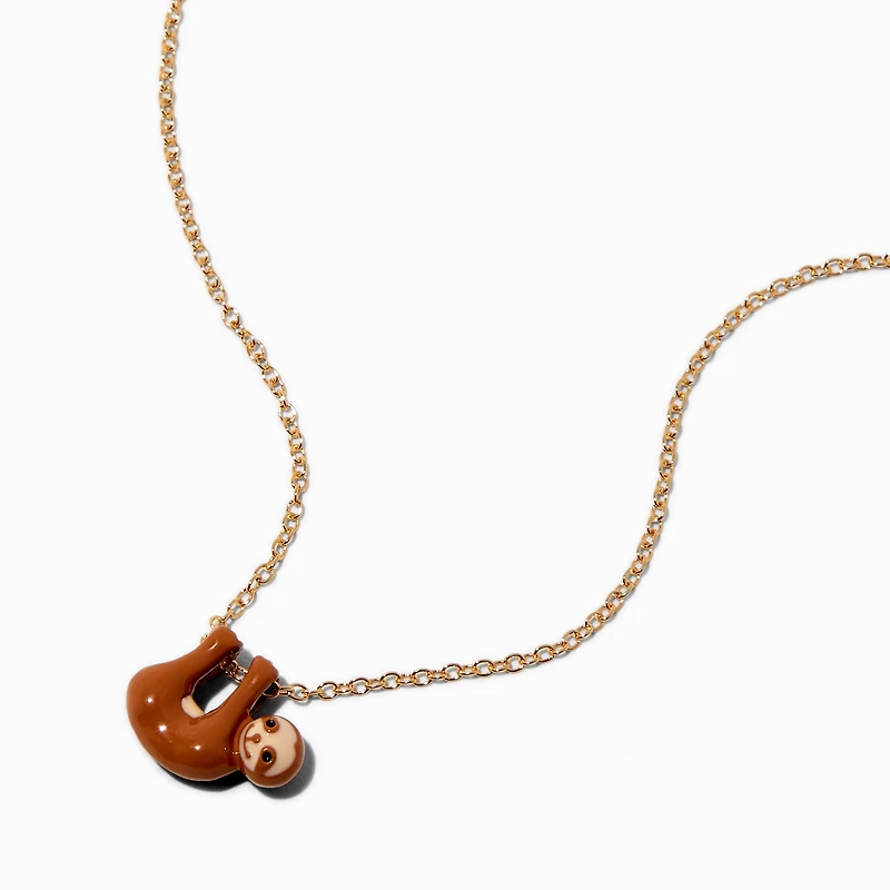 Swinging Sloth Pendant Necklace