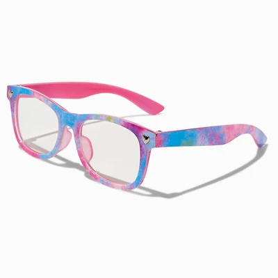 Claire's Club Tie Dyed Rectangular Clear Lens Frames