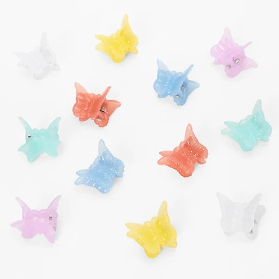 Pastel Butterfly Hair Claws - 12 Pack