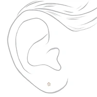 C LUXE by Claire's 18kt Gold Plated Cubic Zirconia 2mm Round Stud Earrings