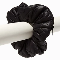 Black Zipper Athletic Hair Scrunchie
