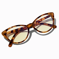 Solar Blue Light Reducing Tortoiseshell Cat Eye Clear Lens Frames