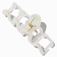 White Iridescent Zig Zag Hair Claw