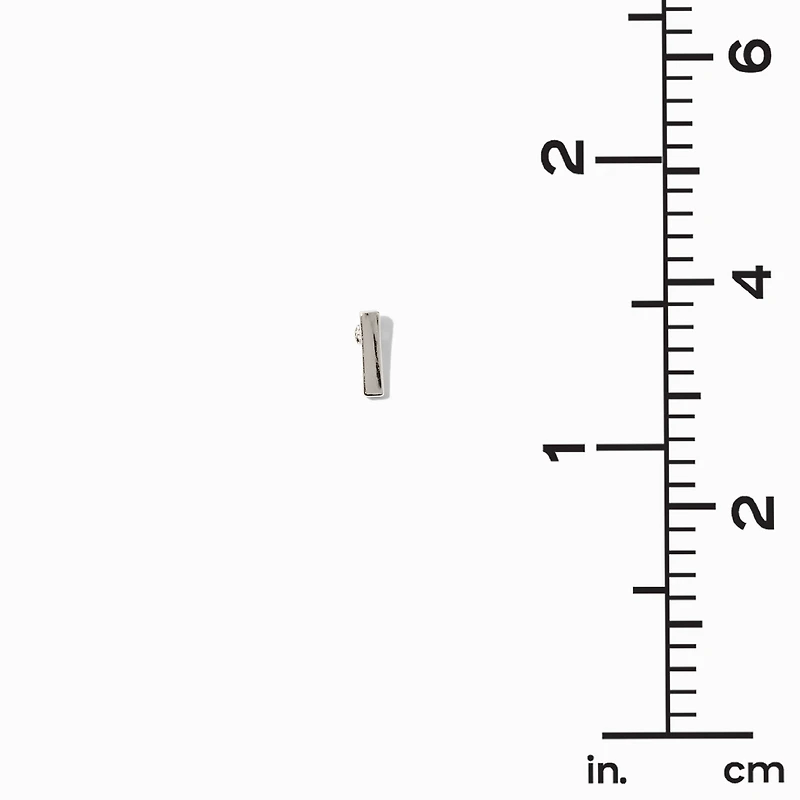 Silver-tone Stacked Bars Stud Earrings - 3 Pack