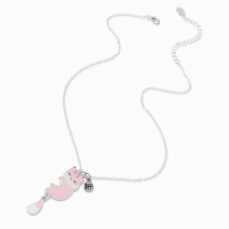 Best Friends Glitter Pink Fox Pendant Necklaces - 2 Pack