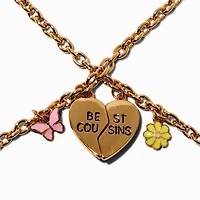 Best Friends Best Cousins Split Heart Chain Bracelets - 2 Pack