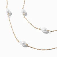 Gold-tone Pearl Multi-Strand Necklace