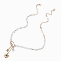 Gold-tone Celestial Toggle Pendant Necklace