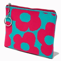 Pink & Blue Groovy Flower Catchall Clutch