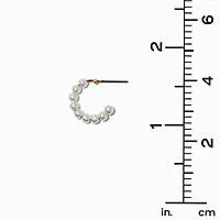 Gold-tone Pearl & Crystal Hoop Earring Stackables - 3 Pack 