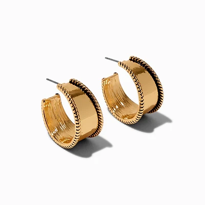 Gold-tone Rope Hoop Earrings