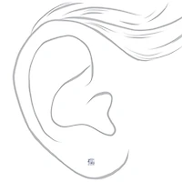 Silver-tone Cubic Zirconia Round 4mm Stud Earrings