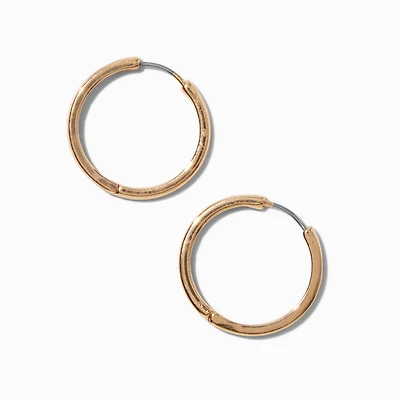 Gold-tone 25mm Flat Hoop Earrings