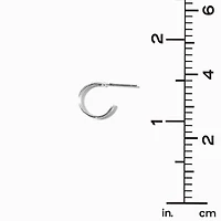 Silver-tone Cubic Zirconia Studs & White Enamel Hoop Earrings - 3 Pack