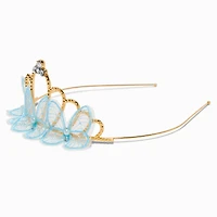 Claire's Club Blue Butterfly Gold-tone Tiara