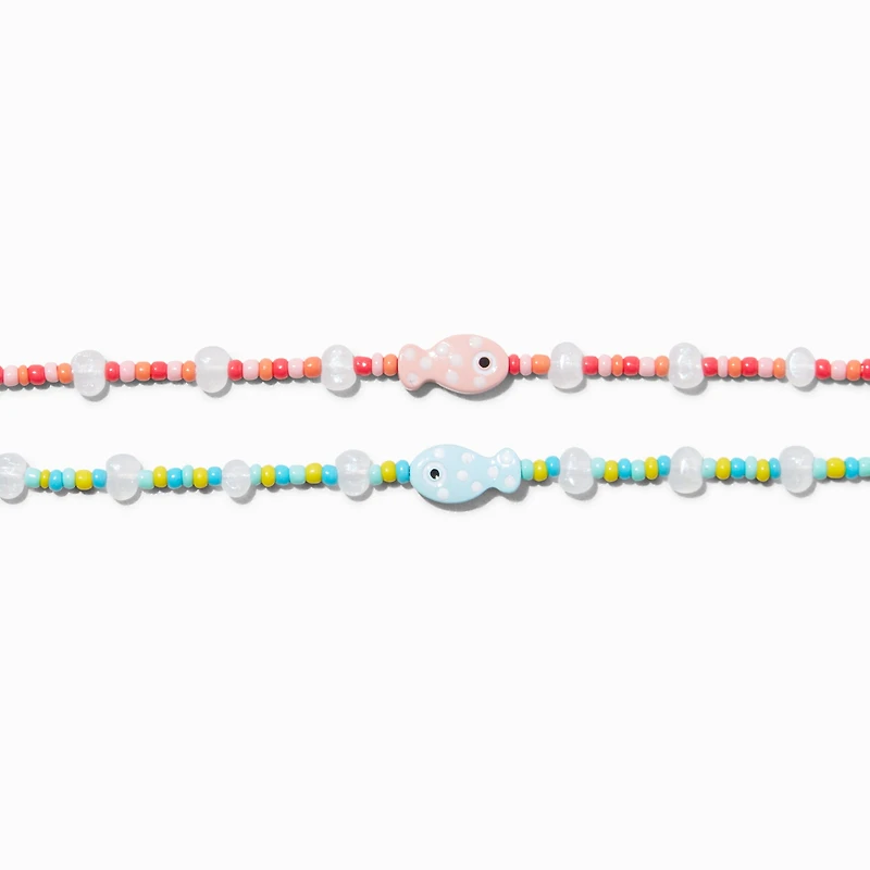 Best Friends Fish Beaded Choker Necklaces - 2 Pack