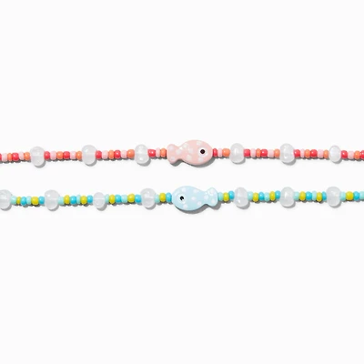 Best Friends Fish Beaded Choker Necklaces - 2 Pack
