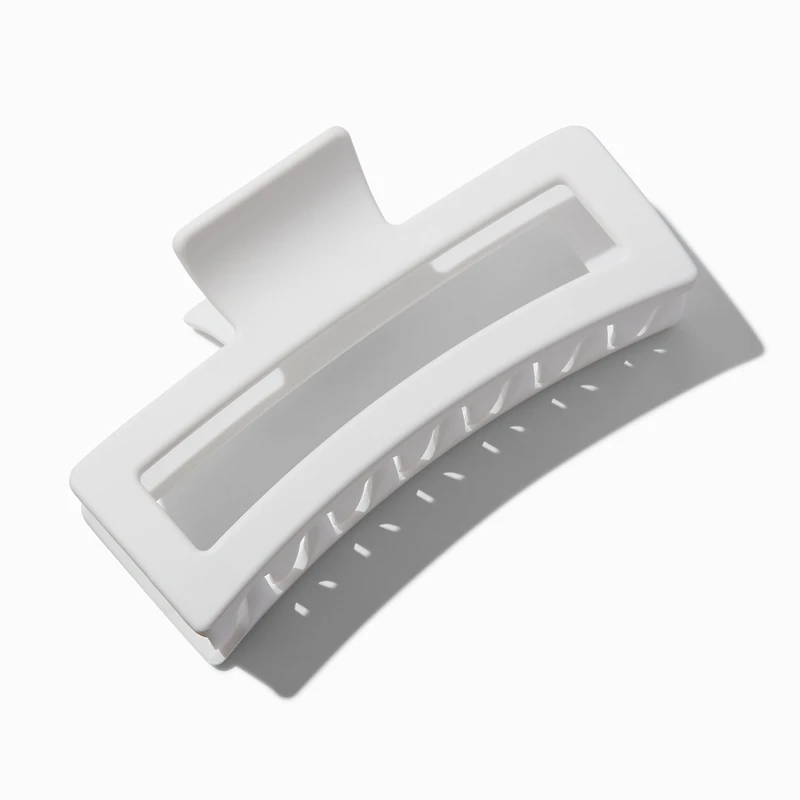 White Extra Large Rectangular Hair Claw
