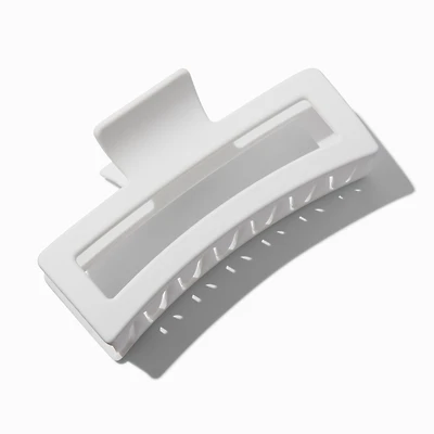 White Extra Large Rectangular Hair Claw