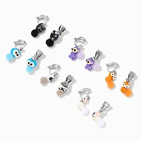 Woodland Creature Clip-on Drop Earrings - 6 Pack