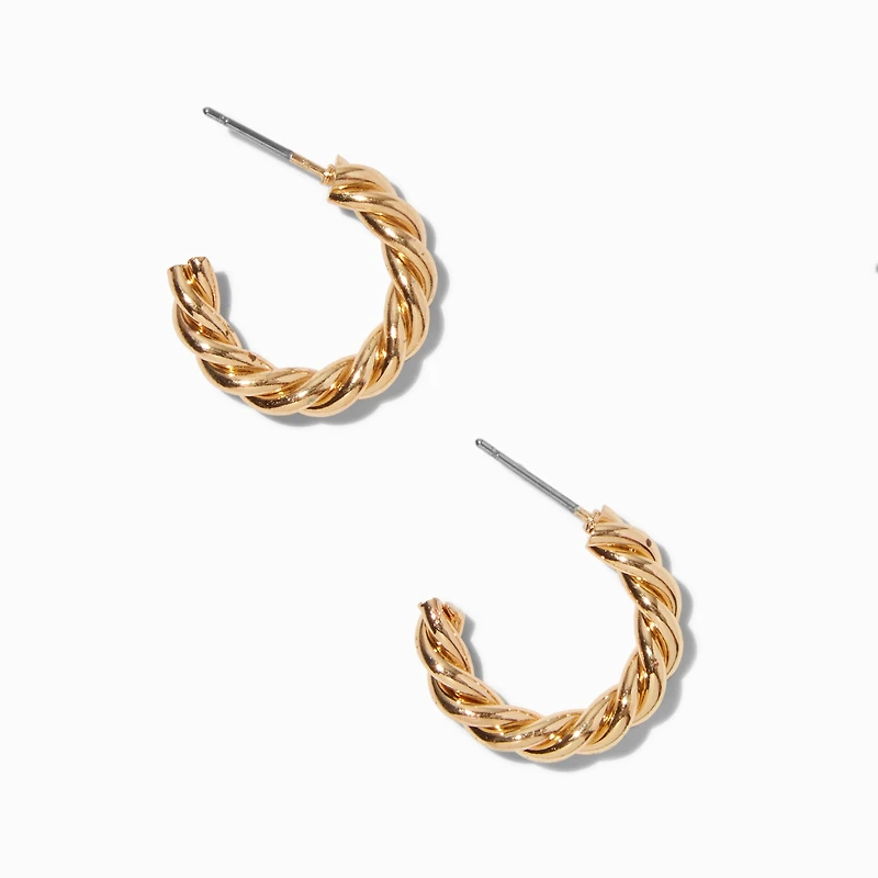 Gold-tone Rope 20mm Hoop Earrings