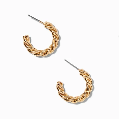Gold-tone Rope 20mm Hoop Earrings