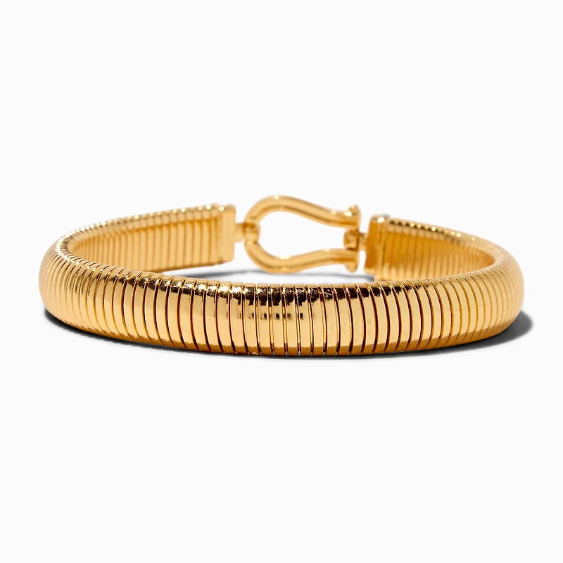 Gold-tone Crystal Horseshoe Stretch Bracelet