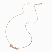 Gold-tone Script Zodiac Pendant Necklace - Gemini 