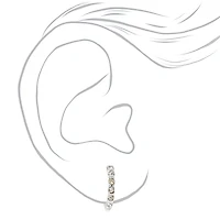 Silver-tone 10mm Crystal Clip-On Earrings